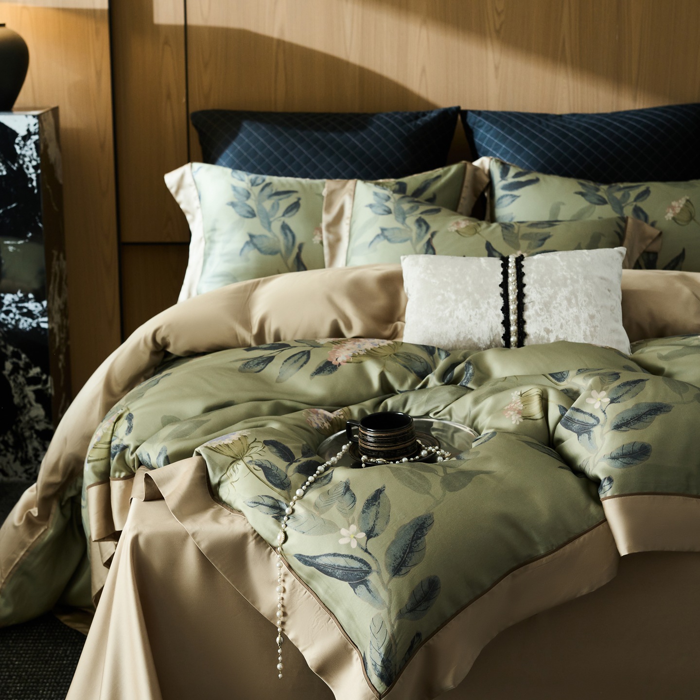 Conjunto de roupa de cama tencel, capa de edredão refrescante_voghion.com