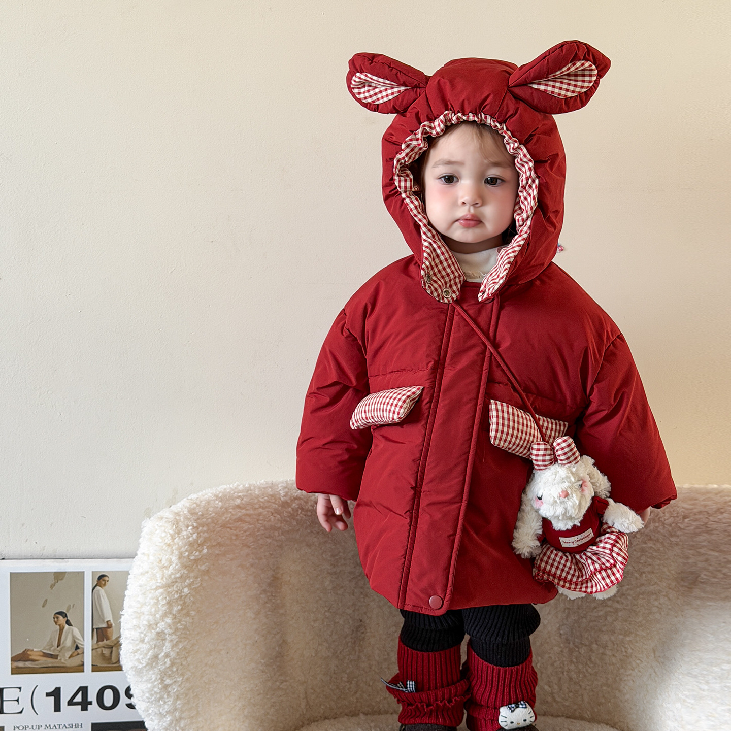 Sugar Pear ropa de niños chaqueta de plumón de niñas ropa de invierno de aire extranjero grueso 90 chaqueta de lana para niños ropa de bebé