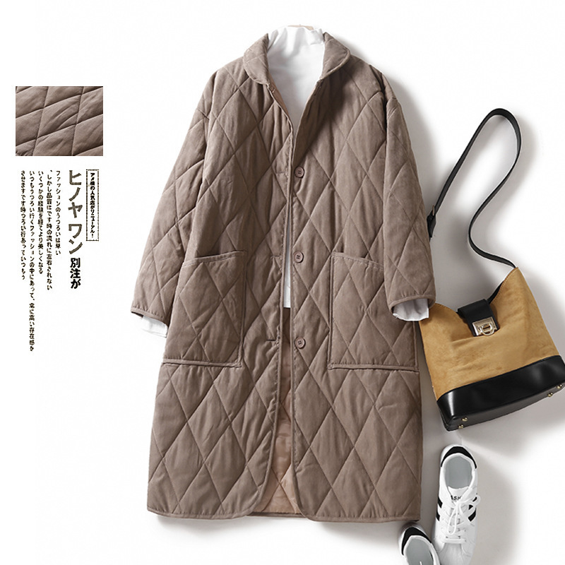 Real shot European station big brand more than single cut label winter diamond Plaid quilted cotton-padded coat all-match warm cotton-padded coat Real shot European station big brand more than single cut label winter diamond Plaid quilted cotton-padded coat all-match warm cotton-padded coat