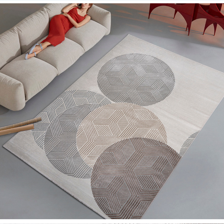 极简风格家用地毯立体工艺客厅地毯卧室床边地毯水洗地毯