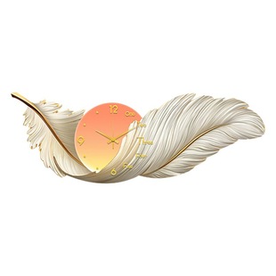 Modern Light Luxury Feather Living Room Decorative Painting with Clock Sofa Background Wall Carved Mural Bedroom Atmosphere Hanging Painting