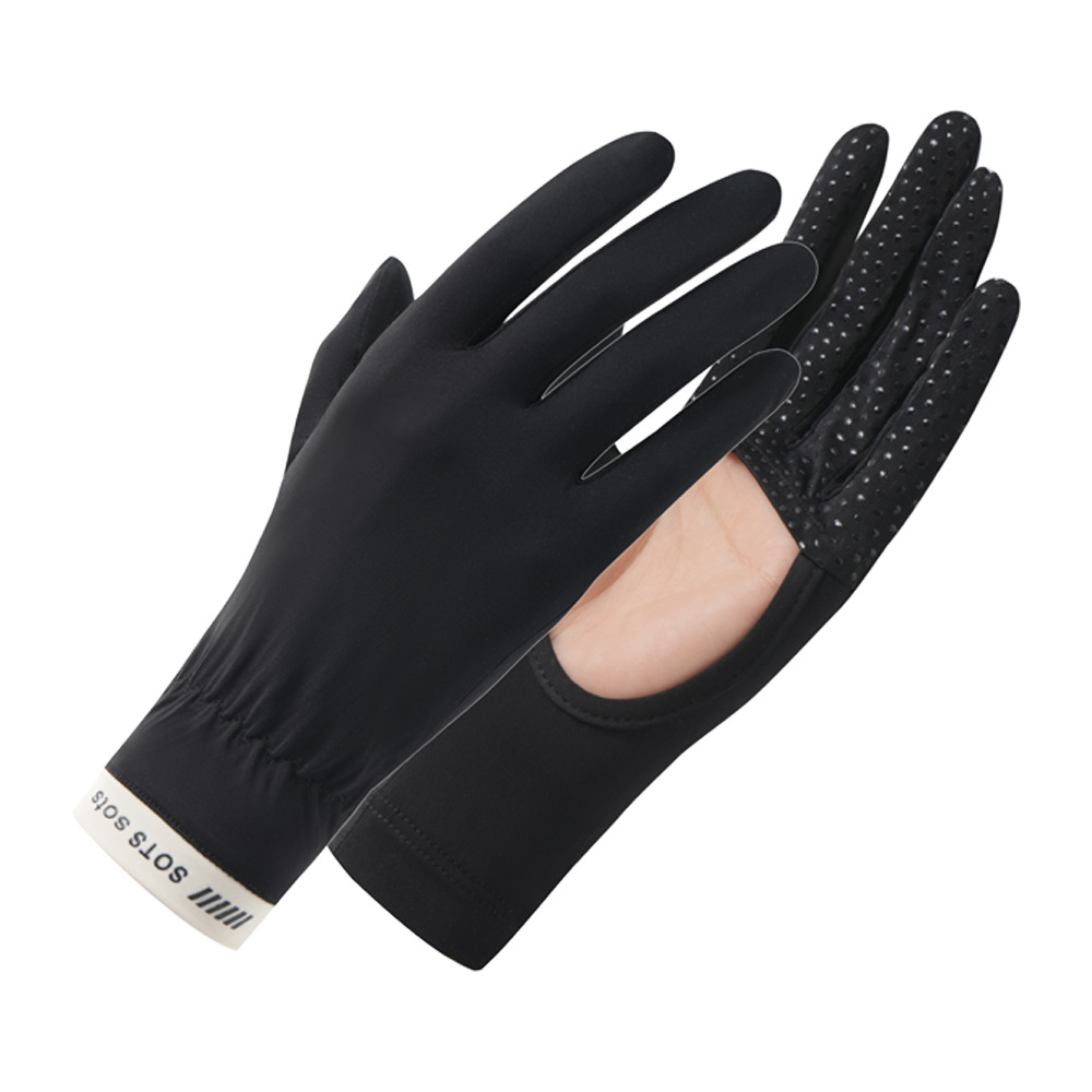 Guantes de protección solar para mujeres Protección UV al aire libre antideslizante verano conducción delgada equitación pantalla táctil hueca Guantes de seda de hielo