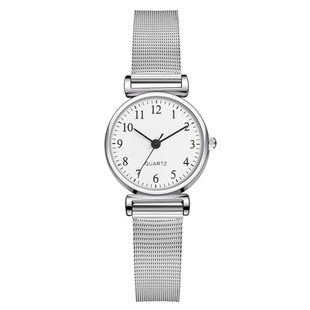 Cross-border popular women's watch fashion simple small dial student exam watch mesh strap quartz display wholesale