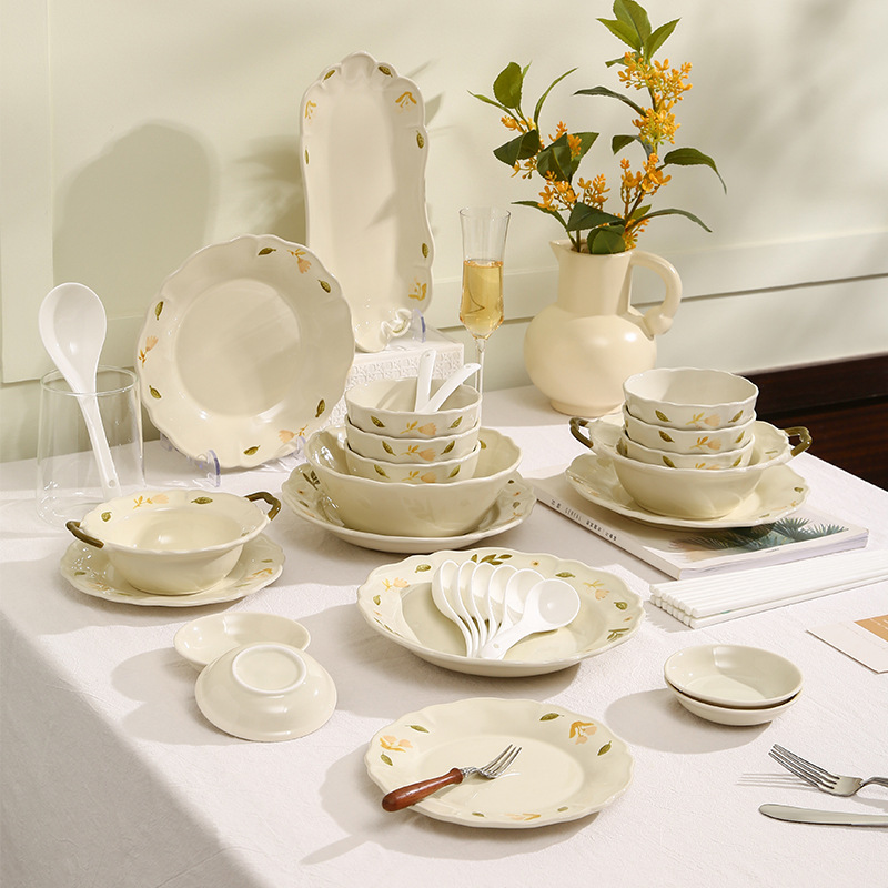 Juego de Vajilla de Porcelana Apto para Microondas para Hogar
