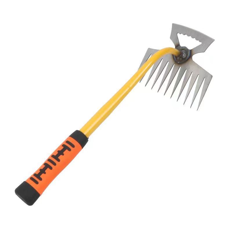 Description Picture 5 of item4/6/11 Tooth Manual Excavator Refurbished Garden Land Easily Pulled Grass Pot Soil Weeding Tool Manganese Steel Weeding Rake