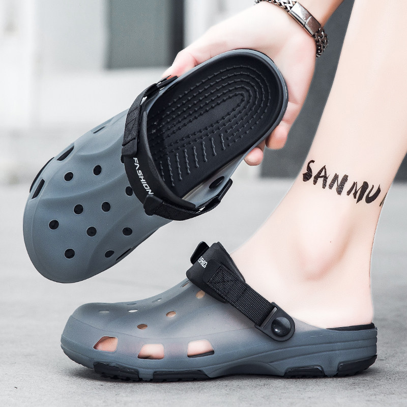 Men's Summer Non-Slip Outdoor Casual Closed-Toe Sandals, Soft-Soled Sports Driving Dual-Use Beach Sandals