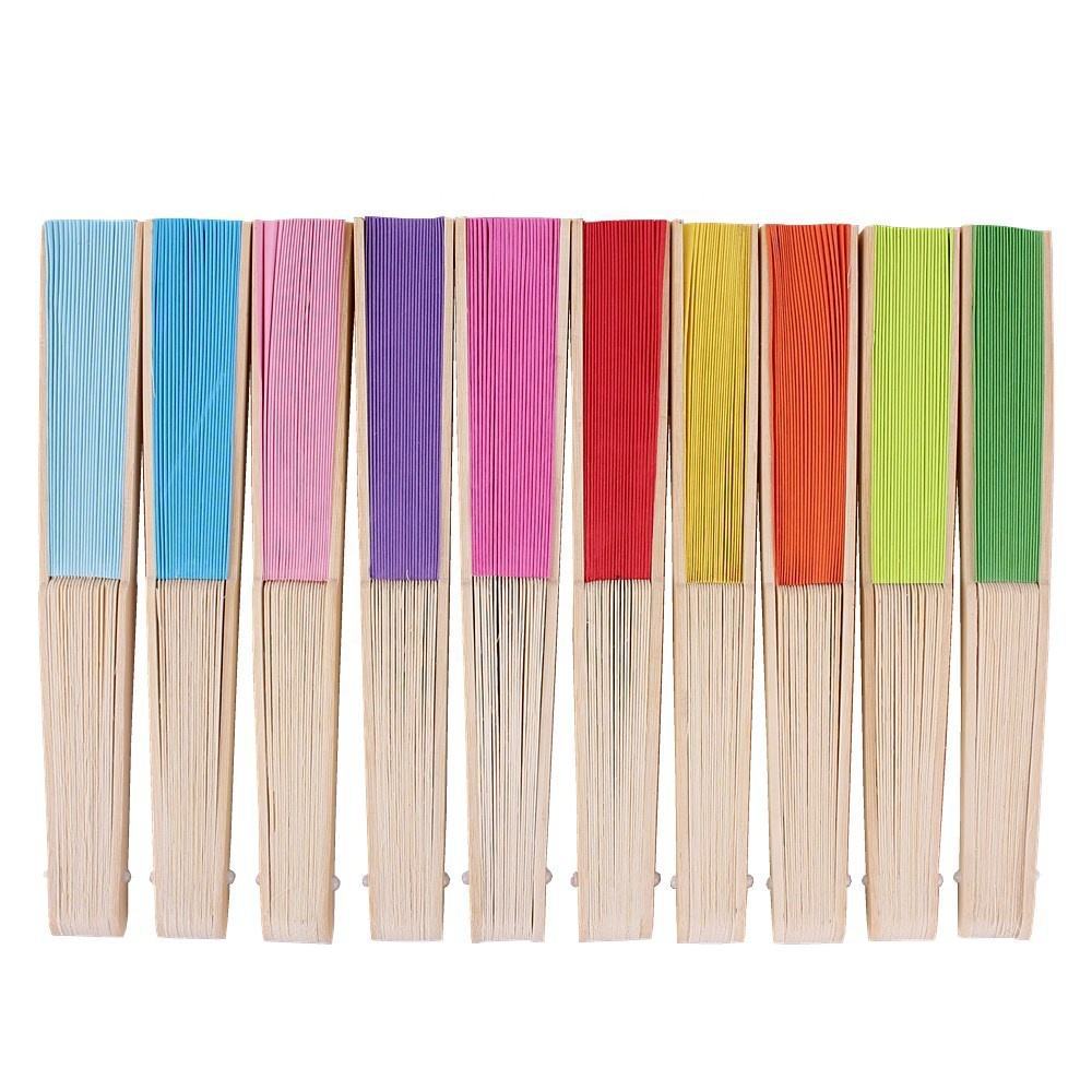 Transfronterizos niños dibujados a mano DIY juguetes ventilador artesanía al por mayor simple plegable pequeño ventilador de papel ventilador