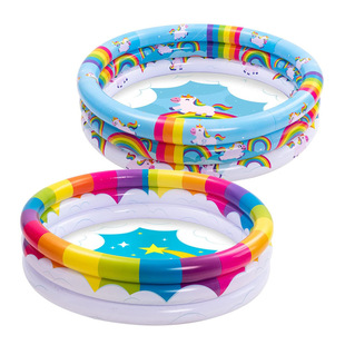 Factory direct environmental protection PVC inflatable children's pool three-tube ball pool baby outdoor bath basin water toys