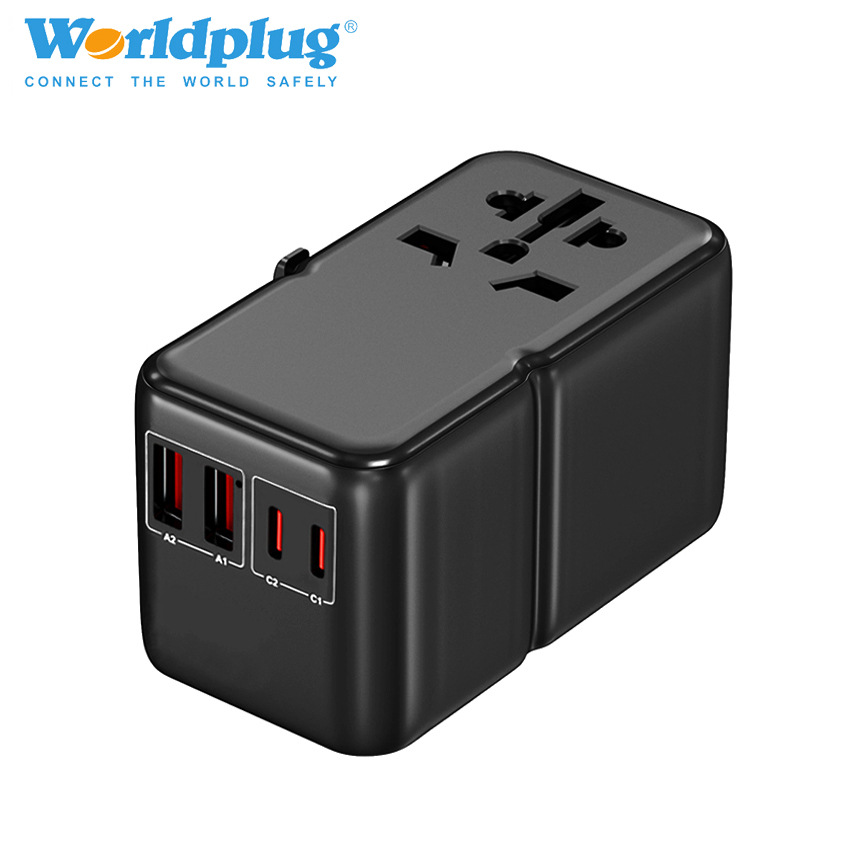 旅行转换插座 氮化镓PD100W快充转接头多功能转换插头插座一转多