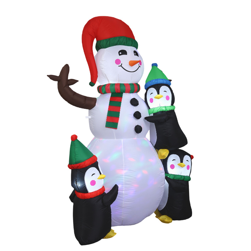 Amazon nuevo muñeco de nieve infláble de Navidad LED decoración de decoración de vacaciones decoración de patio pingüino