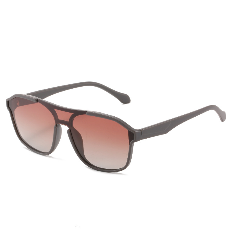 Nueva moda Comercio exterior europea y americana de una sola pieza gafas de sol polarizadas hombres cuadrados ins Internet celebridad montar gafas de sol suministro directo de fábrica