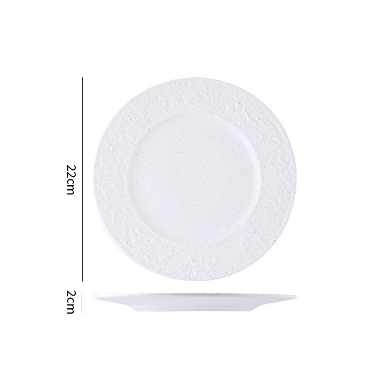 Plato de cerámica simple punto azul punto blanco conjunto de platos de platos de comedor occidental platos de cerámica de hotel con puntos