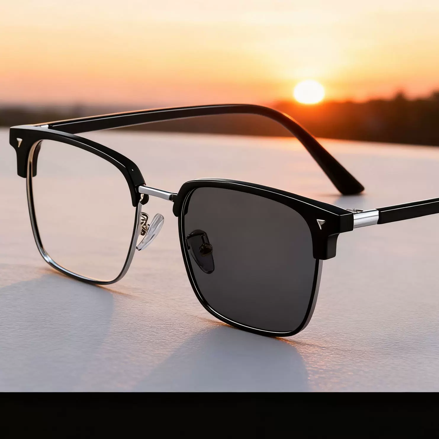 感光变色男女士平光镜潮流时尚框架眼镜防蓝光变色眼镜