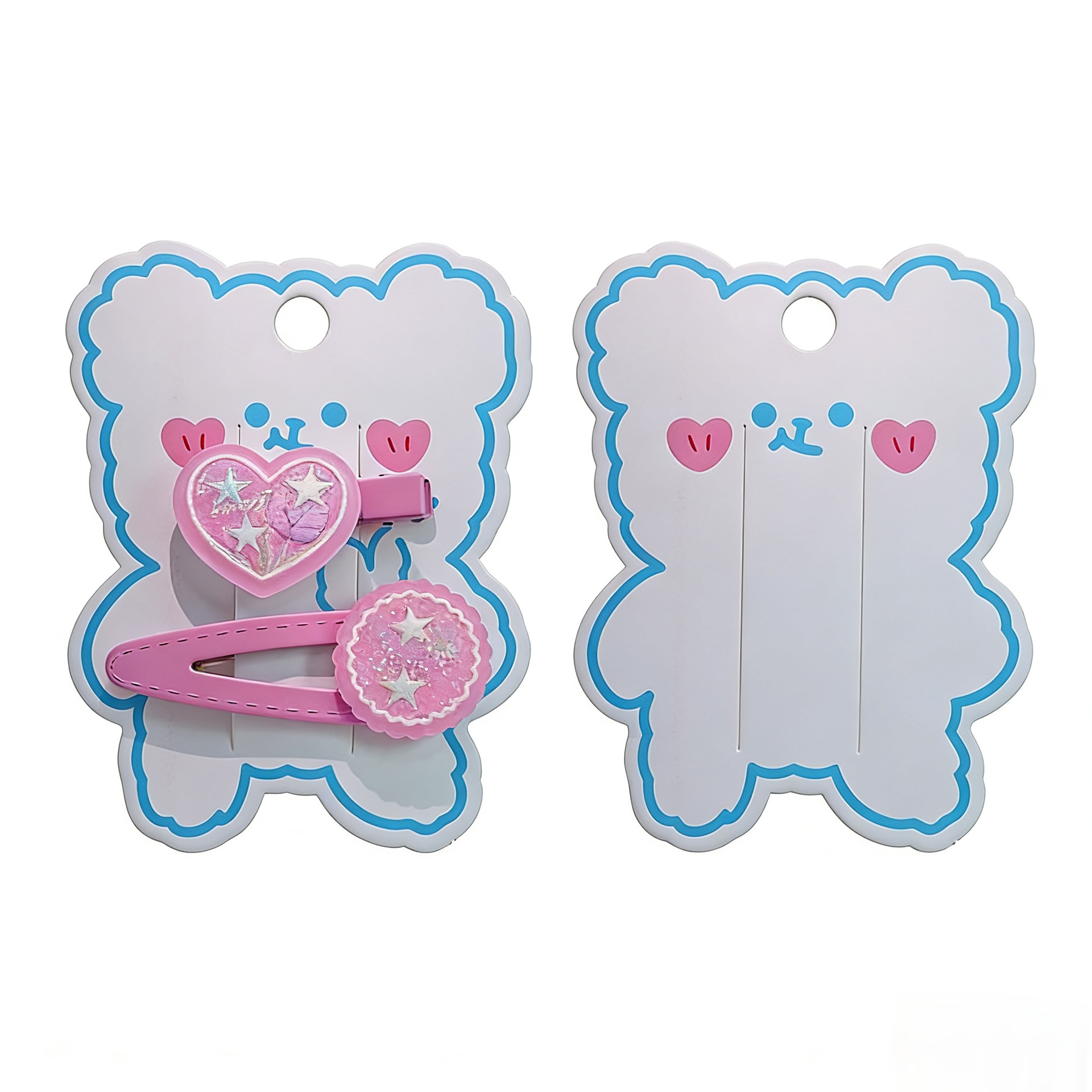 Niños de la serie rosa de dopamina caramelo color multi-cartón clip de agarre DIY clip de mariposa embalaje de papel de cartón blanco