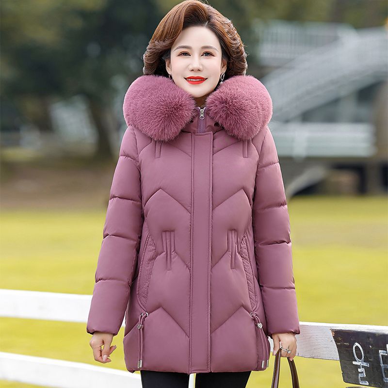 妈妈装加厚棉服中长款棉衣2025年新款大码中老年女装冬季棉袄外套|undefined