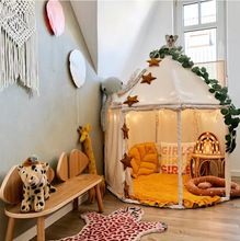儿童城堡帐篷蒙古包帆布游戏屋宝宝室内大房子玩具屋读书八角帐篷