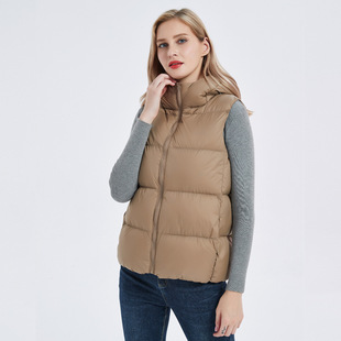 2024 New Winter Versatile White Duck down Lightweight Hooded Slimming Easy-To-Carry down Vest Trendy