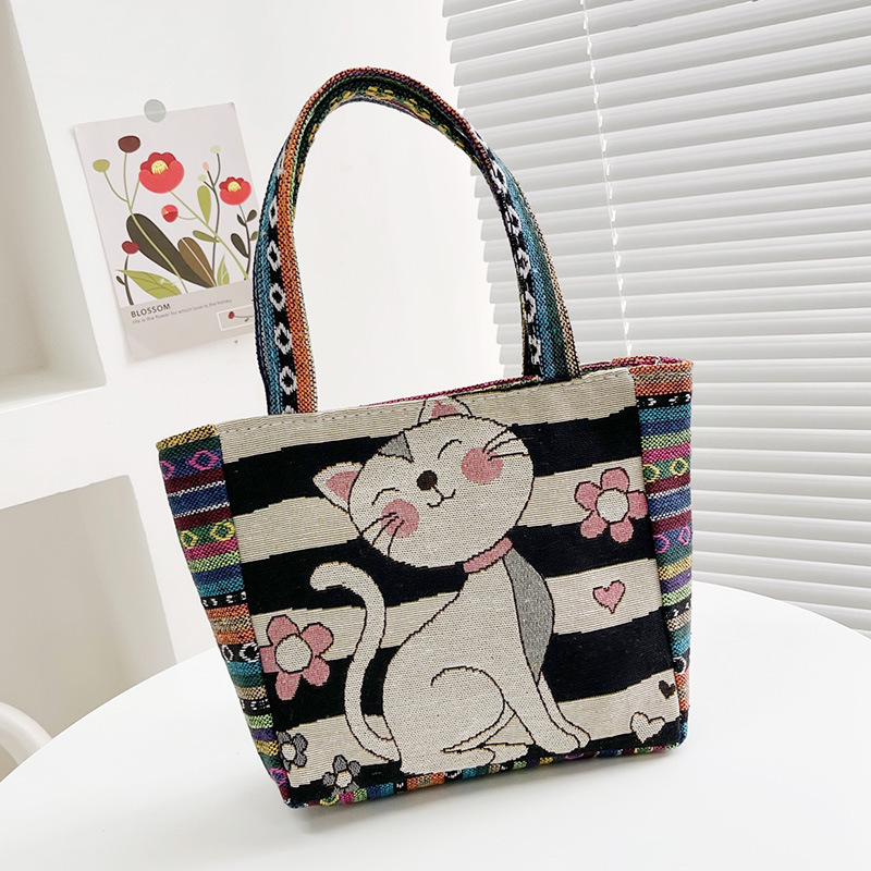 メーカー卸売ハンドバッグ漫画両面ジャカード刺繍手提げ袋サラリーマンのハンドバッグ|undefined