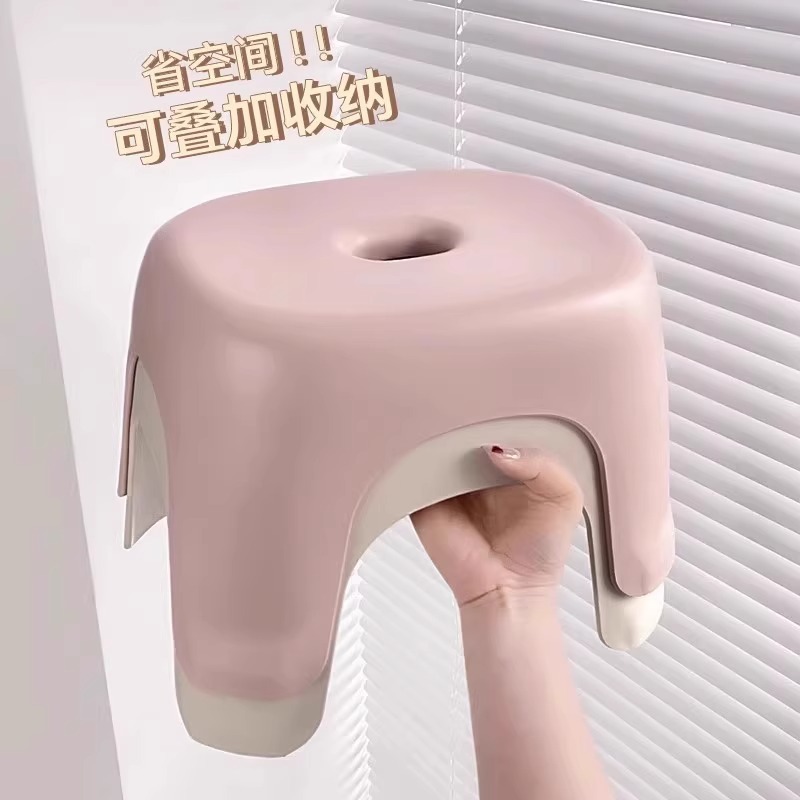 小さなスツール家庭用プラスチック肥厚リビングルームコーヒーテーブルベンチ子供用バスルームバススツールバスルーム靴交換椅子|undefined