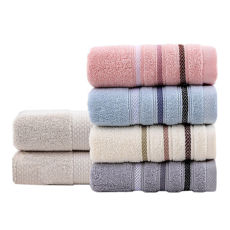 Toalla de algodón antibacteriana para adultos 34 * 72CM simple toalla de algodón multicolor suave [color aleatorio]