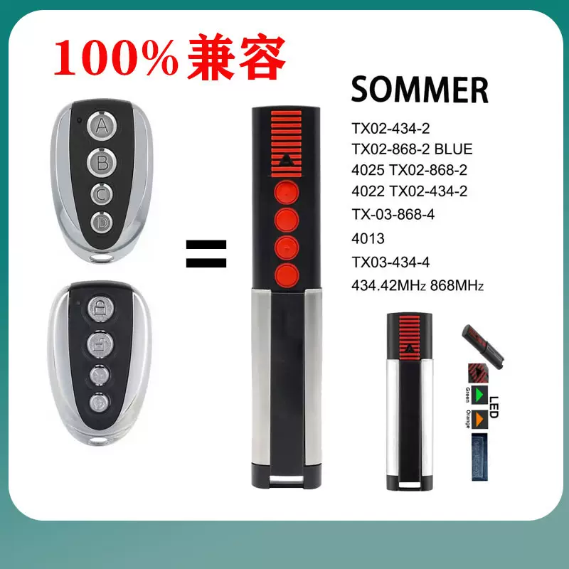 兼容Sommer4020 TX03-868-4欧美型车库门开门器遥控器滚动码发射