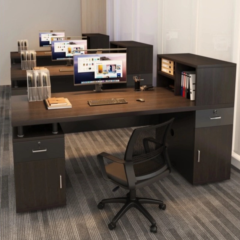 Employee Office Desk and Chair Set with a High-End Feel, Executive Desk with 26-Inch Screen, Double Single-Person Desk Workstation, Study Desk, Desktop Computer Desk Employee Office Desk and Chair Set with a High-End Feel, Executive Desk with 26-Inch Screen, Double Single-Person Desk Workstation, Study Desk, Desktop Computer Desk