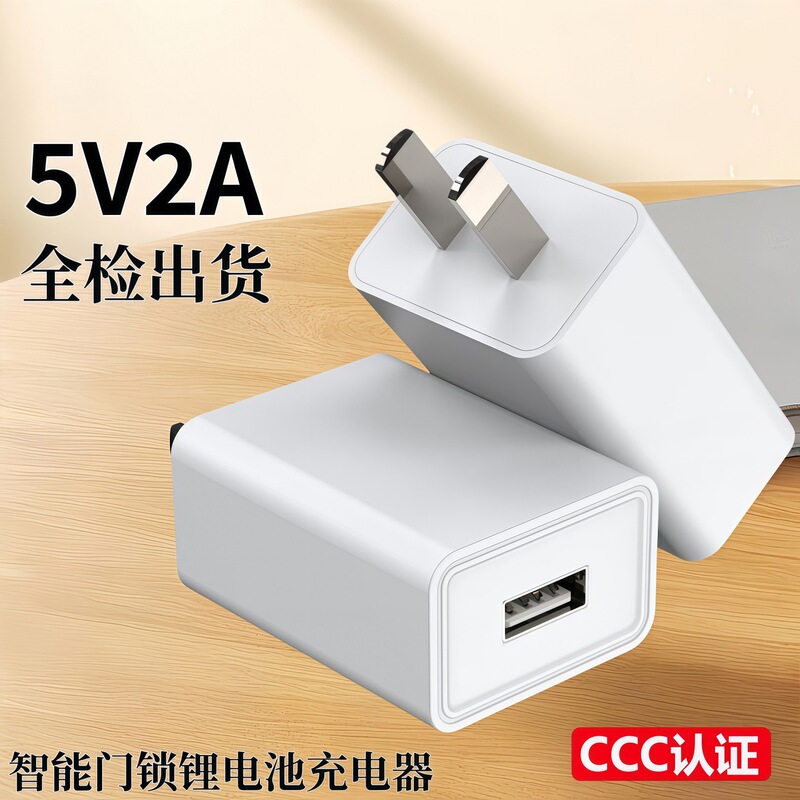 5V2A Charging Head Smart Lock Suitable for 3C Certified USB Mobile Phone Charger Fingerprint Lock Charger Slow Charging Plug