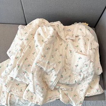 高级感空气棉睡衣女秋冬季棉长袖夹层加厚女士冬天家居服套装