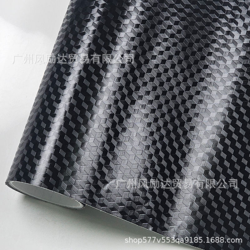 Cross-border best-selling matte forged carbon black hexagonal black shadow black car color change film interior ghost camouflage black