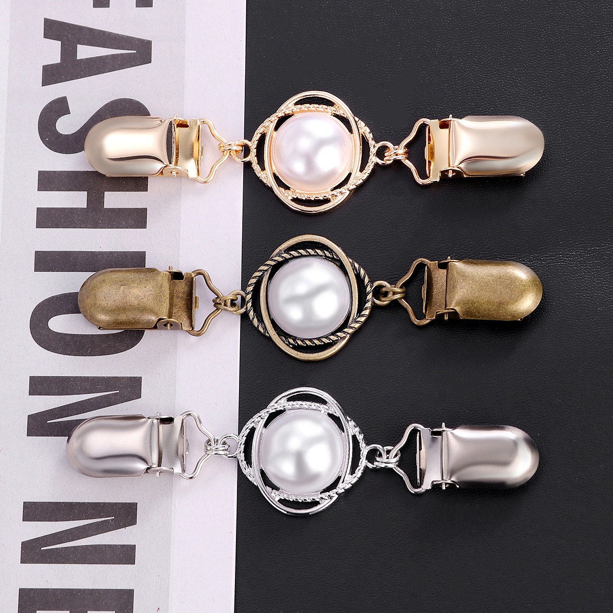 Broche vintage de pérolas para mulher, fecho elegante cardigan_voghion.com