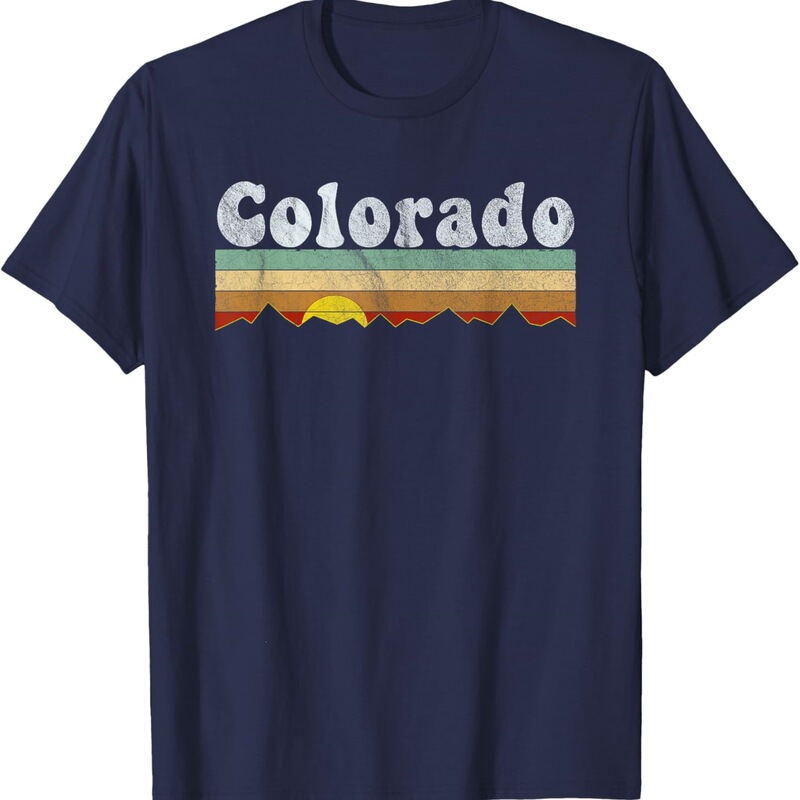 Cross-Border European and American Trendy Retro Small Red T-Shirt T70 Vintage Colorado Era Men's Short-Sleeved T-Shirt Cross-Border European and American Trendy Retro Small Red T-Shirt T70 Vintage Colorado Era Men's Short-Sleeved T-Shirt