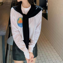 CHICY「韩系女」韩国买的si服时髦休闲白做旧印花T恤上衣2025秋季