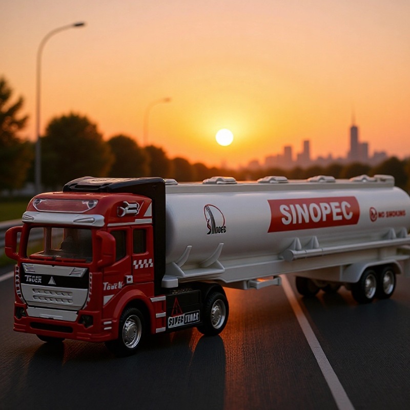 1:48 Large Alloy Oil Tanker European Style Pull-Back Car Model Transport Truck Trailer Toy Car Model 32C