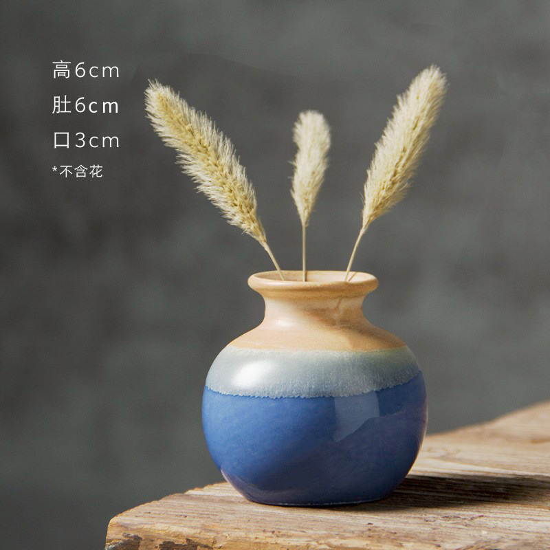 景德镇创意ins风迷你陶瓷小花瓶插干鲜花摄影道具文艺摆件马卡龙|undefined