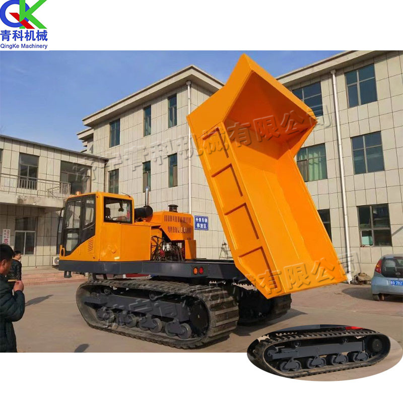 建筑用混凝土装卸车 3T载重U型斗履带运输车 道路基建搬运履带车