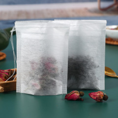 100 corn fiber 8*10cm tea bag pouches with drawstring, filterable tea brewing bags