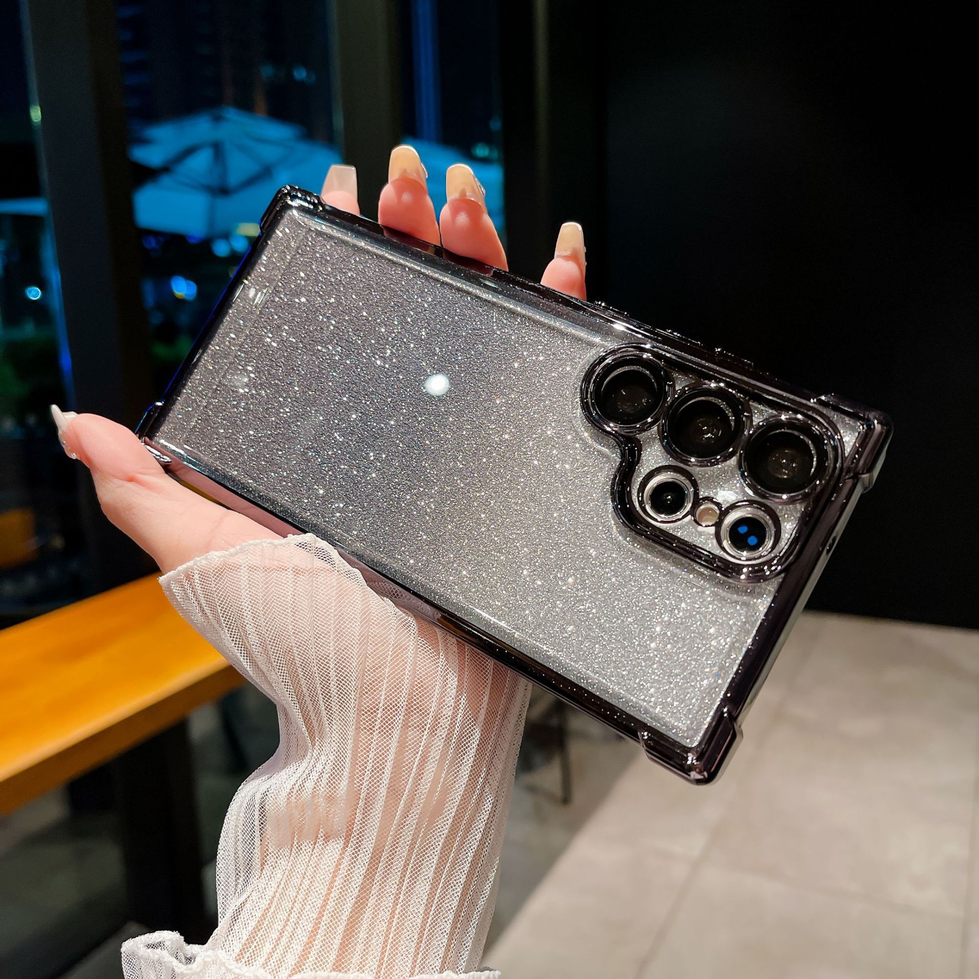 Funda para Teléfono Móvil Samsung S26 Ultra, A17, Electrochapada, con Cuatro Esquinas con Airbag Anticaídas, Degradado Brillante, S25, Funda Rígida Anticaídas