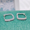 Brand zirconium, square earrings, Korean style, simple and elegant design, micro incrustation