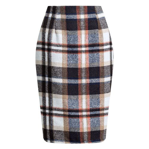Best Selling Independent Station Women's Pencil Skirt Grid Skirt Autumn/Winter High-Waisted Tight Knee-Length Wool Medium-Length Skirt