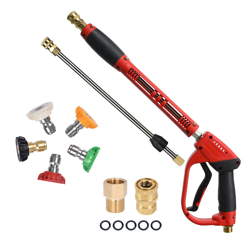 跨境三合一高压水枪M22-14多功能清洗机洗车水枪300kg1/4快插水枪