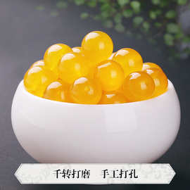 晶屿黄玉髓散珠子圆珠串珠半成品配饰diy水晶手链项链材料配件批