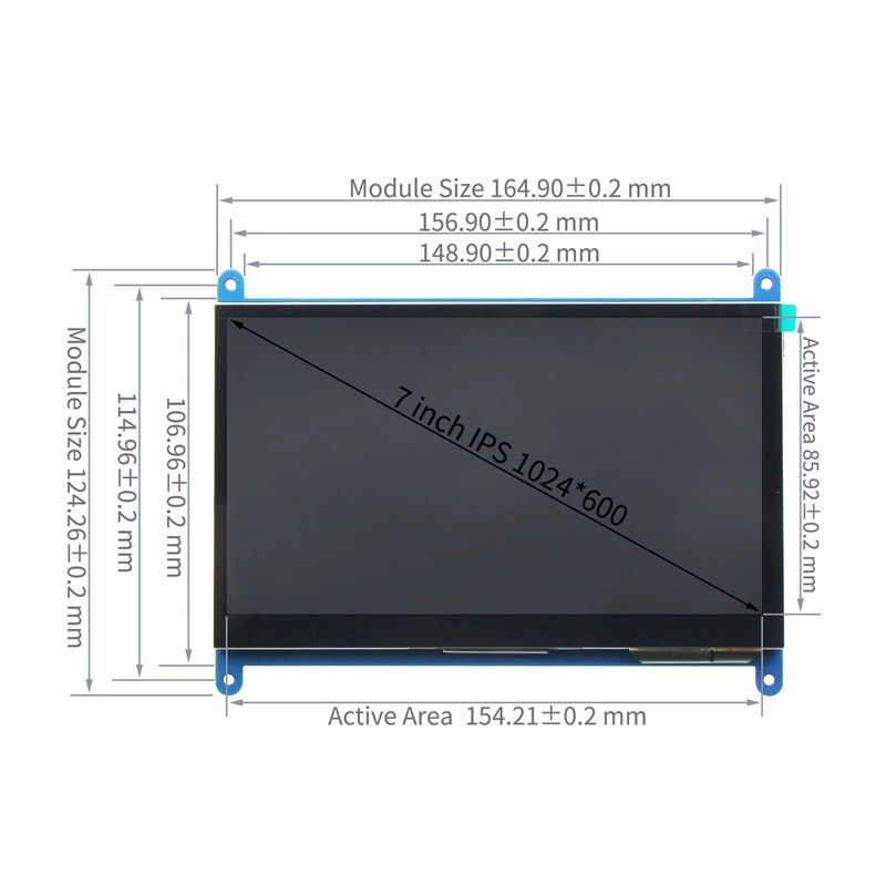 Touch LCD display, 7 inch, touch screen, 800x, x480, 3b, 4, 4b