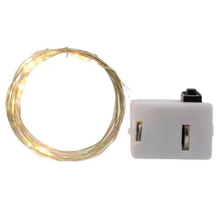 Venta al por mayor cadena de luz LED flor pastel onda bola caja de regalo decoración luz intermitente botón interior alambre de cobre Cadena de luz cielo estrellado