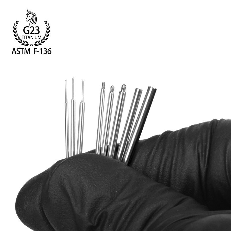 ステンレス誘導針内外ねじピン穿孔誘導棒耳釘唇釘舌釘牽引針補助工具