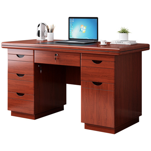 Office Desk Painted in Xi'an, 1.4-meter Computer Desk with Drawers, Manager's Desk 1.6-meter, Unit Office Desk Manufacturer