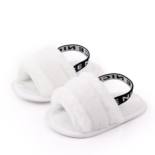 Bestselling Cross-border Soft Sole Breathable Baby Shoes Infant Shoes 0-1 Years Simple Elastic First Walking Shoes Plush Slippers Wholesale