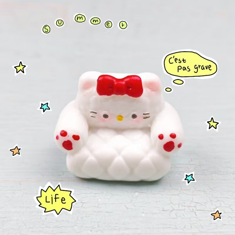 创意新品立体可爱沙发小猫奶油胶diy饰品卡通创意小摆件装饰配件|undefined