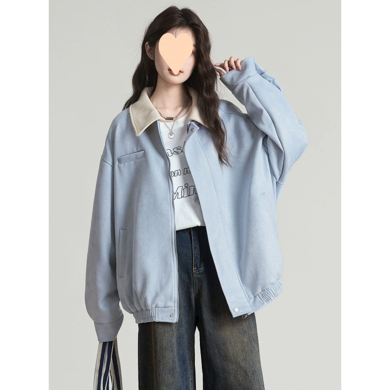 2025 Весна-Осень Новые ретро топы с вышивкой Женские повседневные свободные бейсбольные кардиганы с лацканами Модные