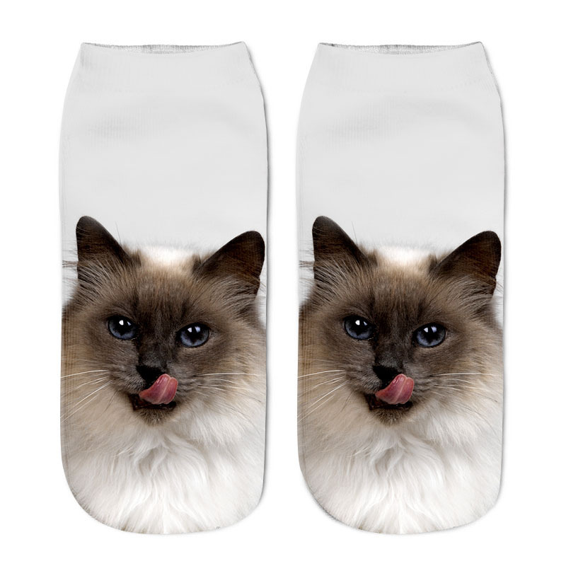 Unisex Fashion Cat Polyester Cotton Polyester Handmade Ankle Socks A Pair display picture 2