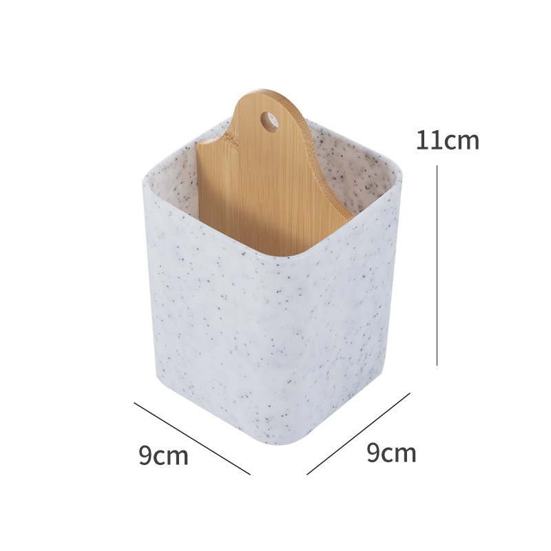 Hogar de bambú cepillo dientes titular cubo multifuncional baño cocina caja almacenamiento